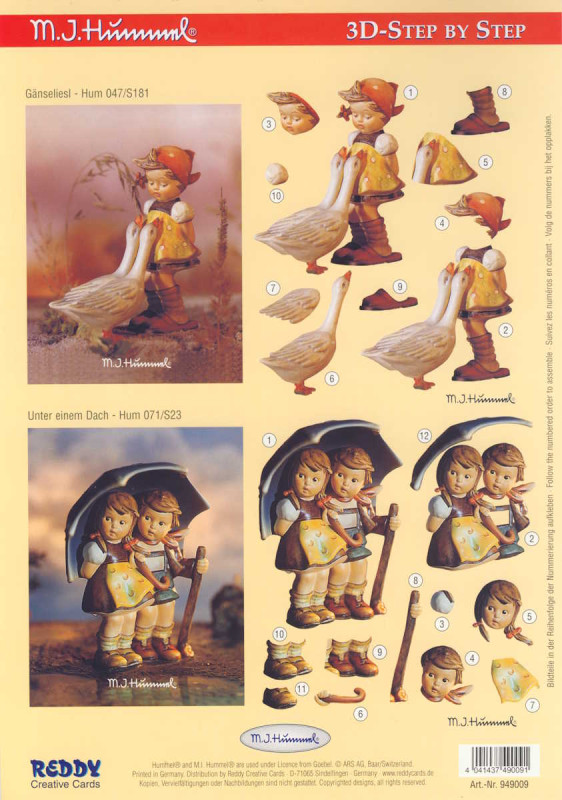 949009 3D Motivbogen A4 Hummel Gänseliesl