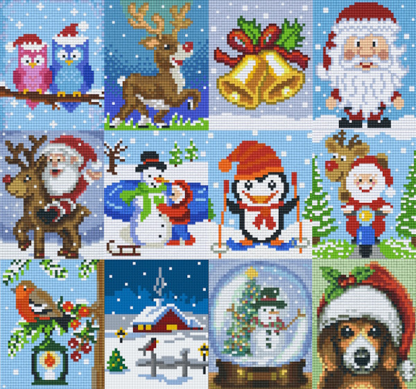 Pixelhobby Weihnachten Klassik Sets mit einer Basisplatte