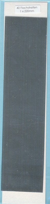 7016012291 Wachs Flachstreifen 220 x 1mm silber 40 Stück