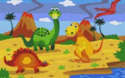 808070_Pixelset-Vier-Dinosaurier