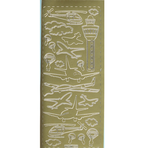 pu253g Sticker Flugzeuge gold