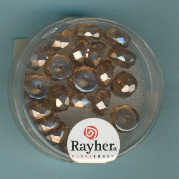 14463535 Rayher Glaswachsperlen Radl 4x8mm taupebraun 22 Stück