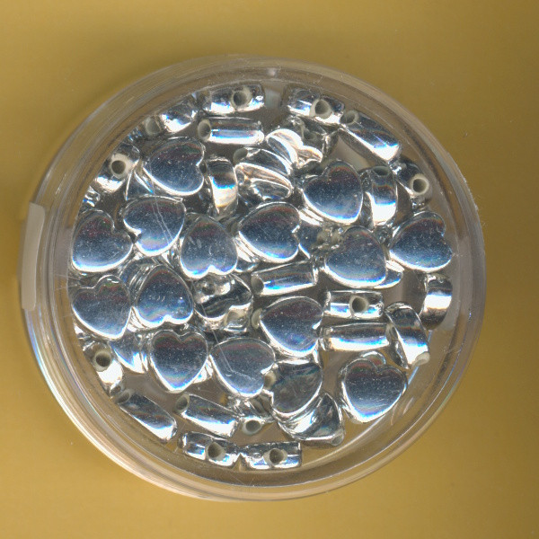 0808-06914 Wachsperlen Herzen 6mm silber 60 Stück
