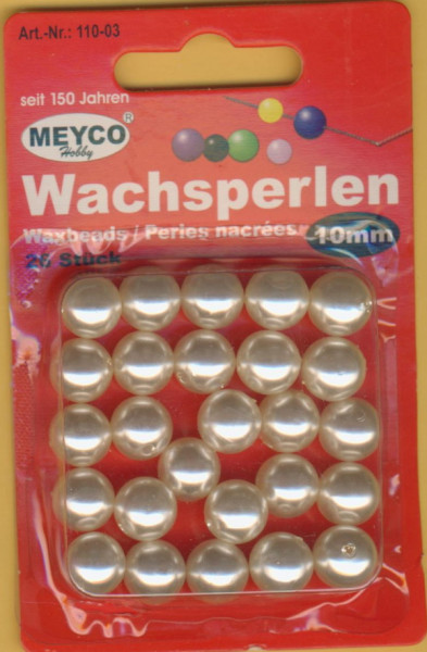 11003 Wachsperlen 10mm champagner 26 Stück