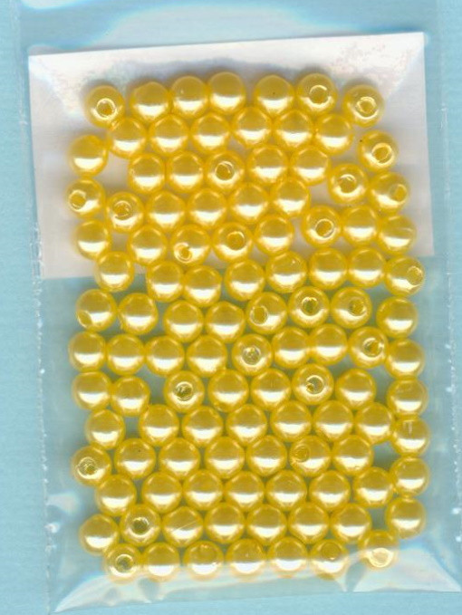 1031007 Wachsperlen 4mm gelb 100 Stück