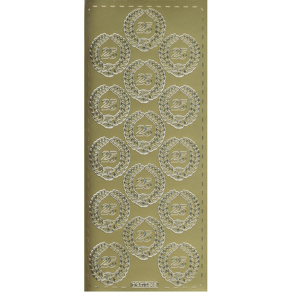 pu346g Sticker 25 mit Kranz gold