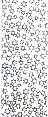 Wachsplatte 22,5x9cm weiß mit goldenen Sternen