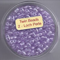 967105524 Glasperlen Twin Beads 2,5x5mm amethyst pearl 12g