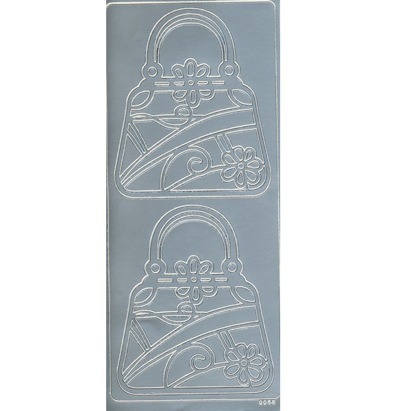 1536575s Sticker Handtasche silber