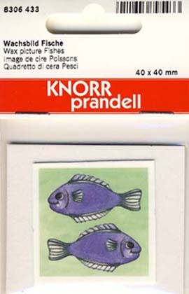 Wachsbild Fische 4x4cm