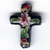 4203291 Metallperle Kreuz schwarz bunt