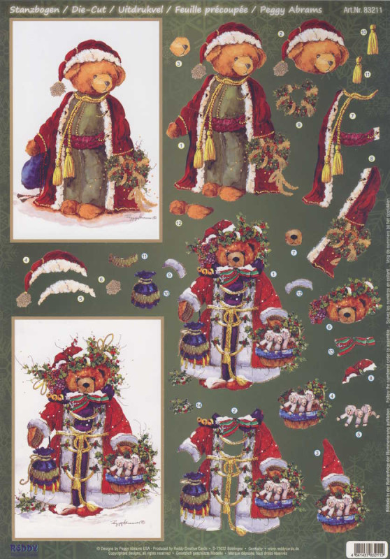 83211 3D Stanzbogen A4 Weihnachtsbär