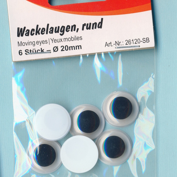 26120-SB Wackelaugen rund 20mm 6 Stück