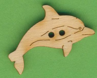 buh4803 Holzknopf Delphin 3cm