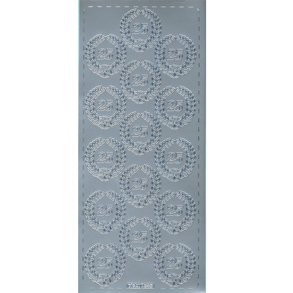 pu346s Sticker 25 mit Kranz silber