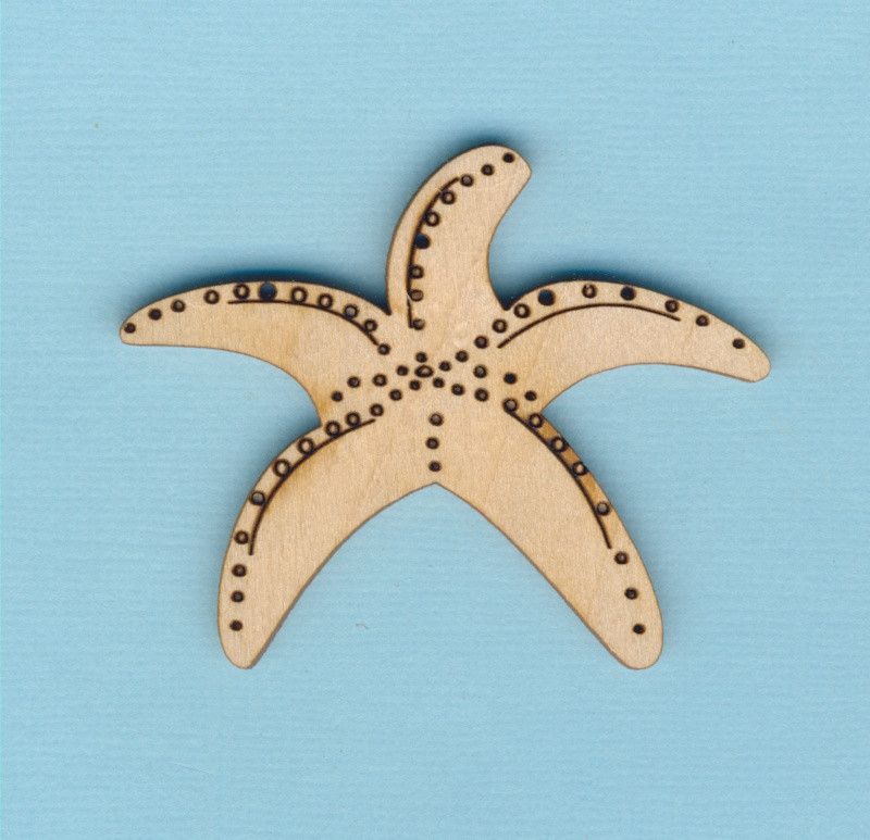mas4006 Holz Dekor Seestern 6cm