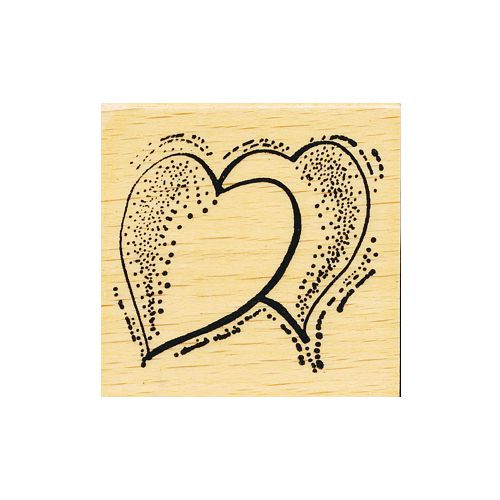 4510077 Holzstempel Doppelherz 4x4cm
