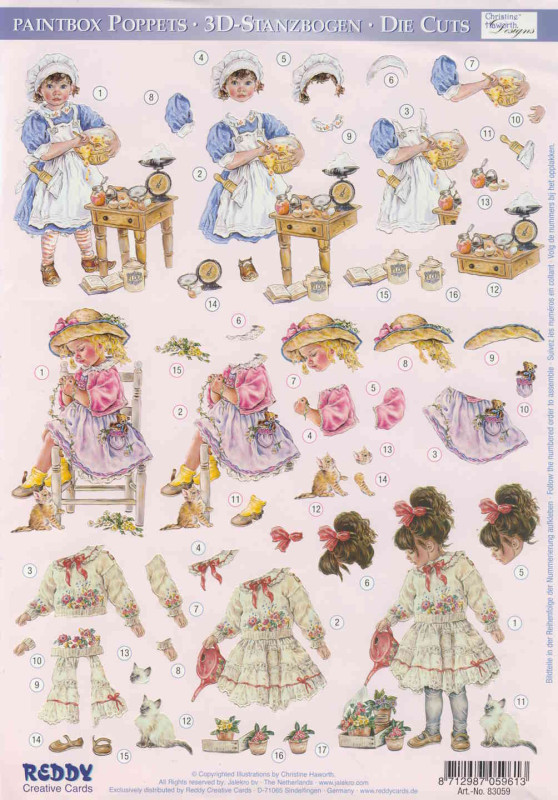 83059 3D Stanzbogen A4 Paintbox Poppets 4