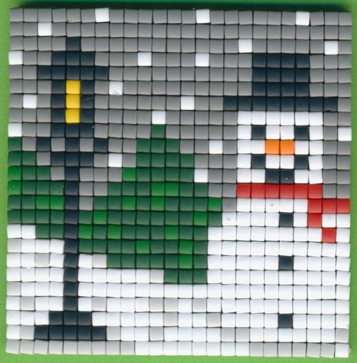 77641 Pixelhobby Set kleine Basisplatte Schneemann 2