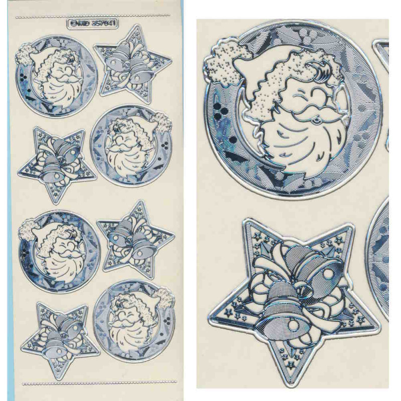 kv357041s Sticker Adventsymbole silber transparent