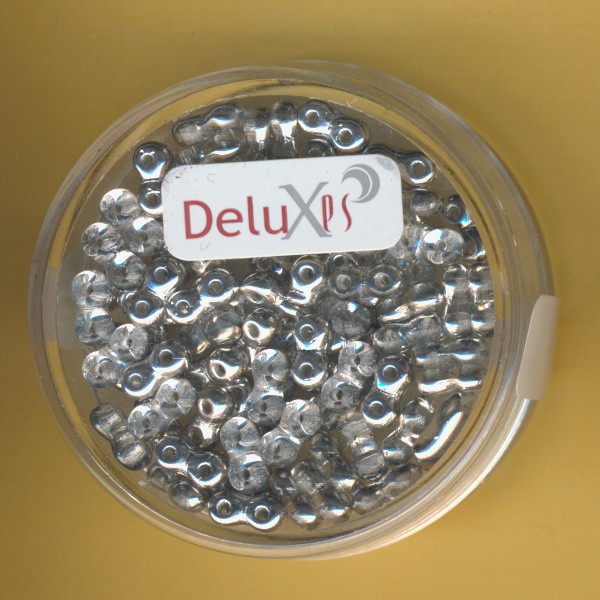 9696-06924 Infinity Beads 3x6mm kristall silberfarben 5,5g