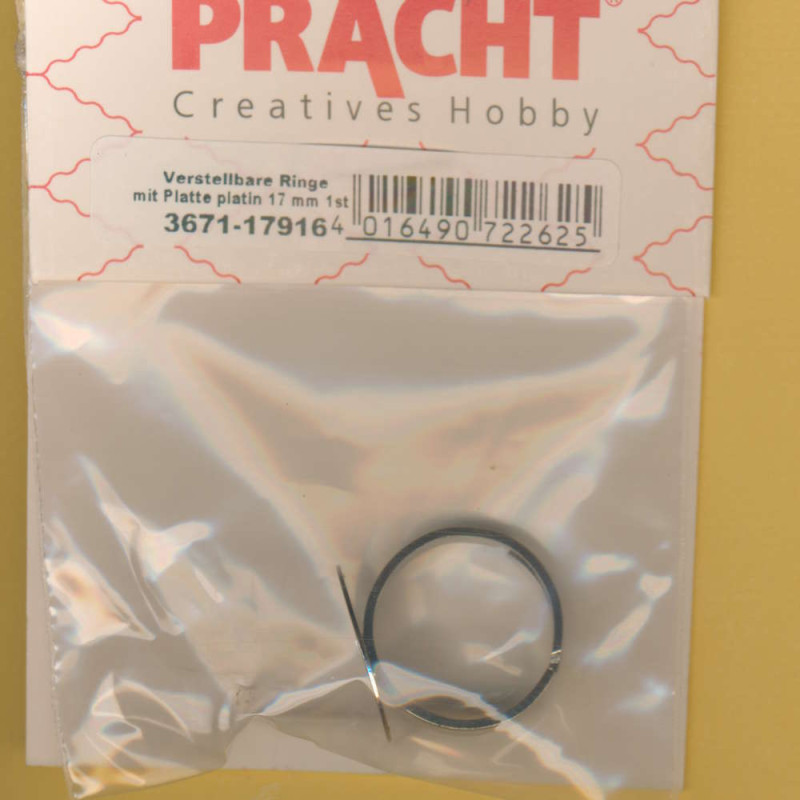 3671-17916 Verstellbarer Ring mit 17mm Platte platin