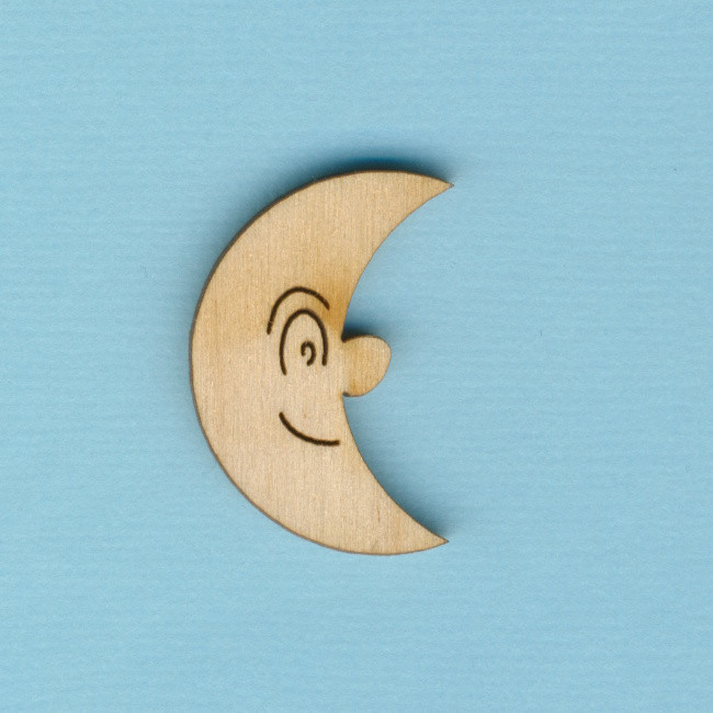 moh3003 Holz Deko Mond 3cm