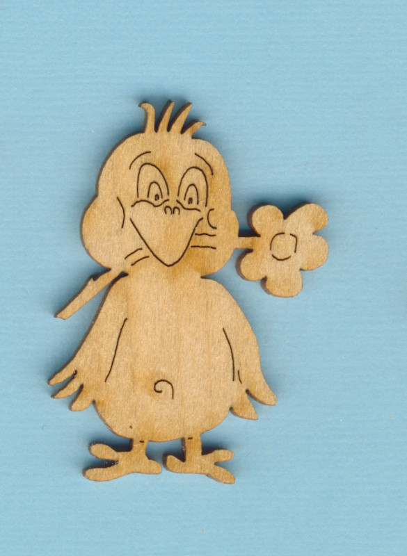 kkh8505 Holz Deko Gieger mit Blume 5cm