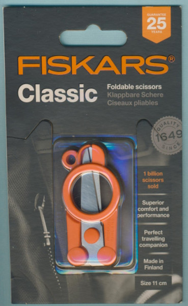 1005134 Fiskars Klappbare Schere für Rechts- und Linkshänder 11cm