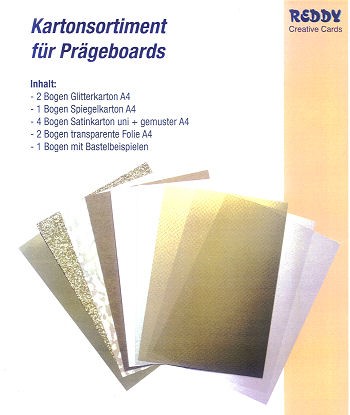 30302 Kartonsortiment für Prägeboards gold creme weiß