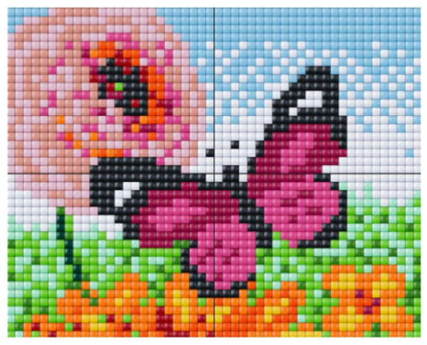 px4204018 Pixelhobby XL 4 Basisplatten Set Schmetterling pink