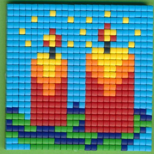 77639 Pixelhobby Set kleine Basisplatte Kerzen