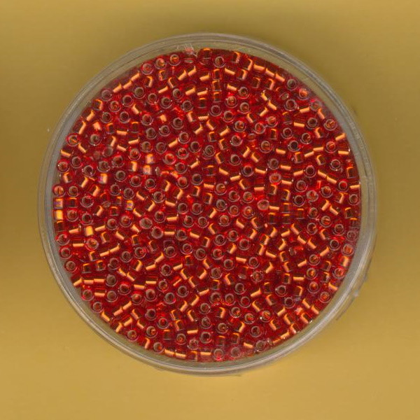 19018 Delica Beads 11/0 2mm Silbereinzug dunkelorange 9g