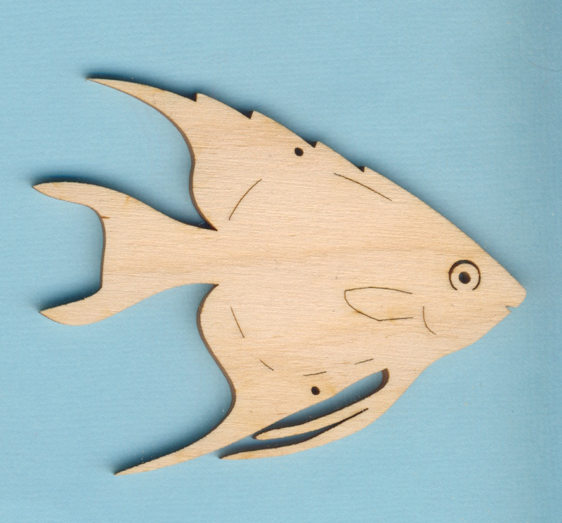 mad3008 Holz Dekor Discusfisch 8cm