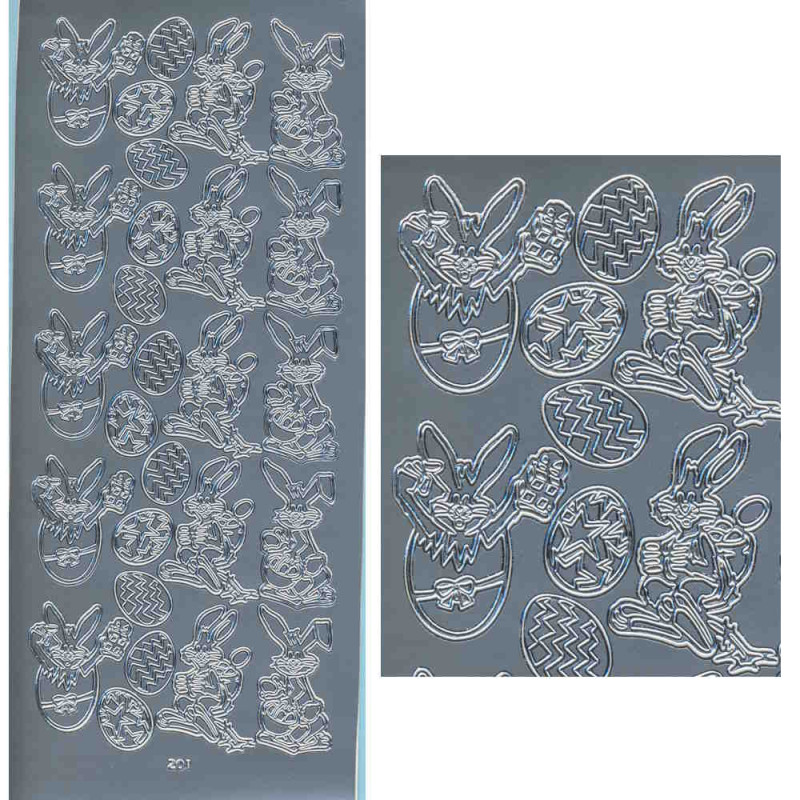 rd201s Sticker Ostern 2 silber