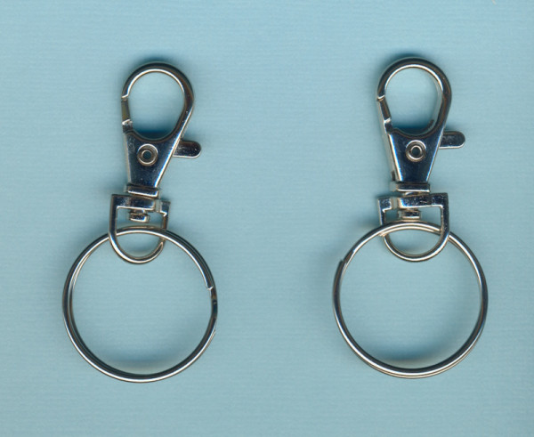 65742 Schlüsselanhänger mit Karabiner 27mm platin 2 Stück