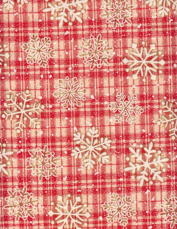 3981845 Creapop Vlies Eiskristall rot-natur kariert