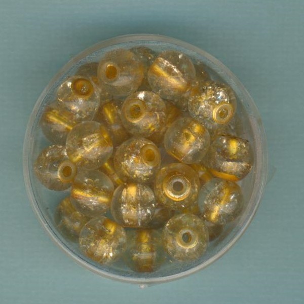 3206w Glasperlen 8mm crackle bernstein kristall 28 Stück