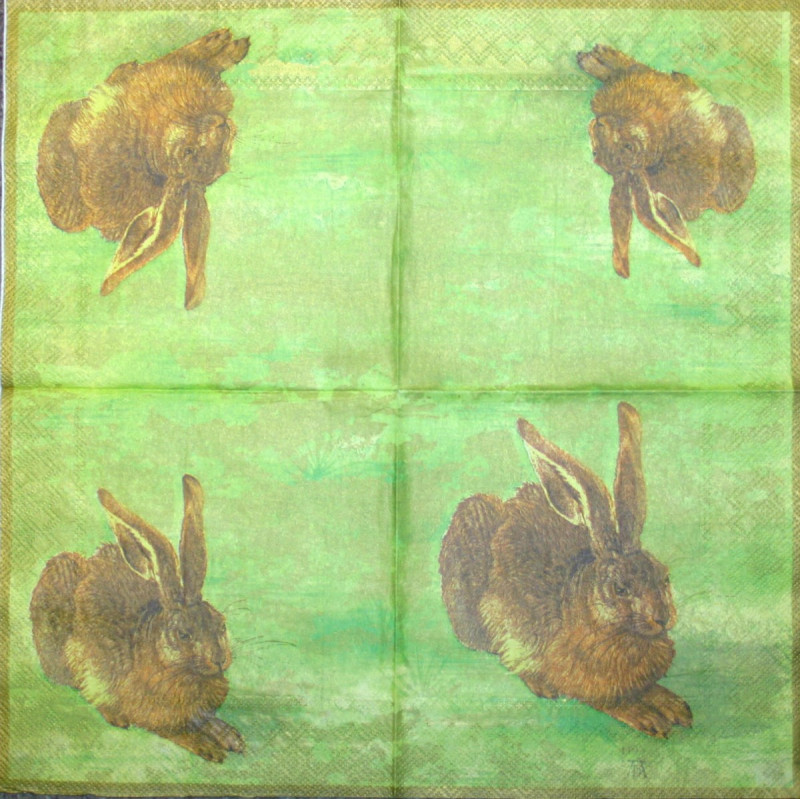 39570_Serviette-Dürer-Hase-gelb