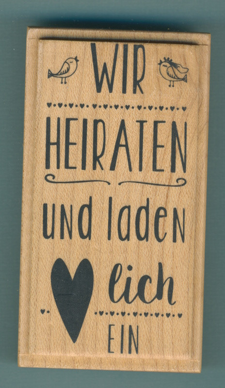 1800014 Holzstempel Wir Heiraten und laden herzlich ein