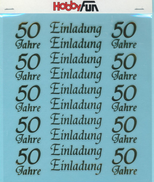3452436 Hobby Design Sticker Einladung 50 Jahre gold