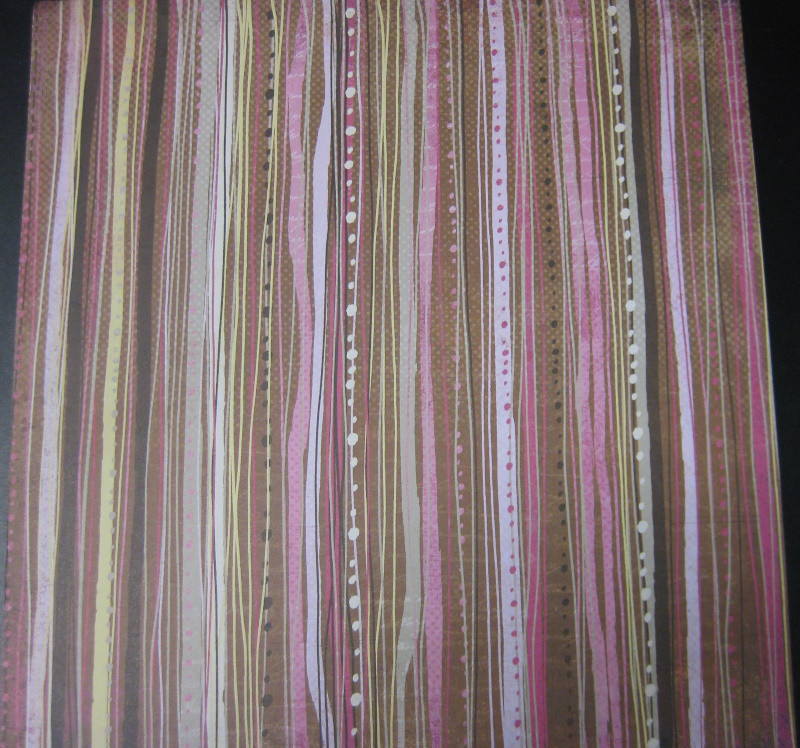 40035523 Scrapbook Papier Gestreift rosa braun 30,5x30,5cm Vorderseite