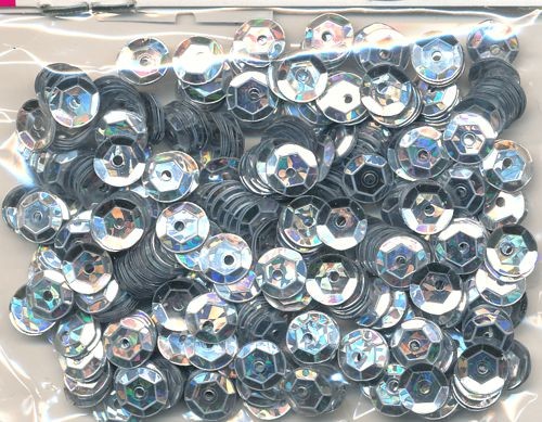 Pailletten gewölbt 6mm silber hologramm 500 Stück