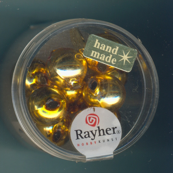 1480506 Glas Rundperlen 12mm gold 10 Stück