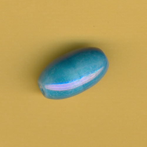 455035171 Keramikperle Olive 12x20mm hellblau AB