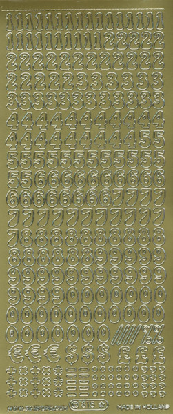 25480 Sticker Zahlen 9mm gold