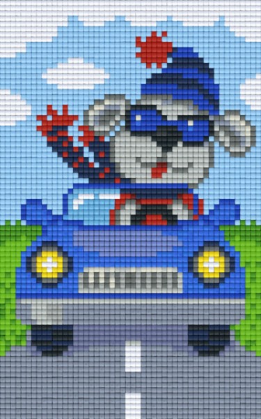 802090 Pixelhobby Klassik Set Grauer Hund im Auto