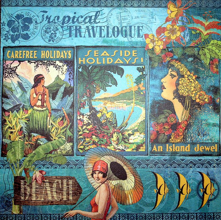 2518305 Scrapbook Papier Tropical 30,5x30,5cm Vorderseite