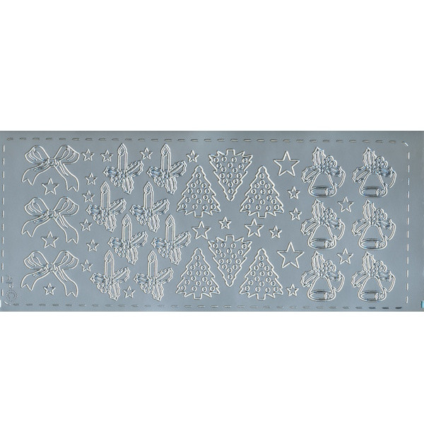 pu012s Sticker Weihnachtsschmuck 3 silber