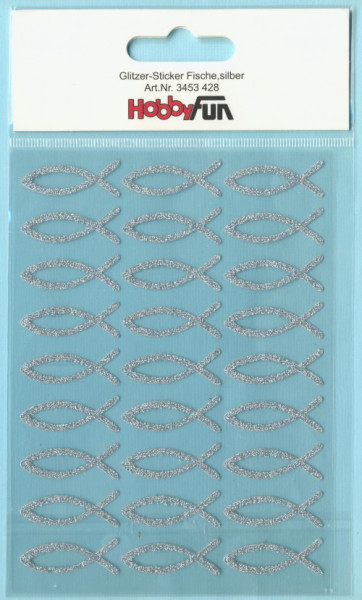 3453428 Glitzer Sticker Fische silber